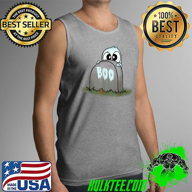 Boo Scared Baby Ghost Behind the Tombstone First Scare T-Shirt Tank Top Boo Scared Baby Ghost Behind the Tombstone First Scare T-Shirt Tank Top
