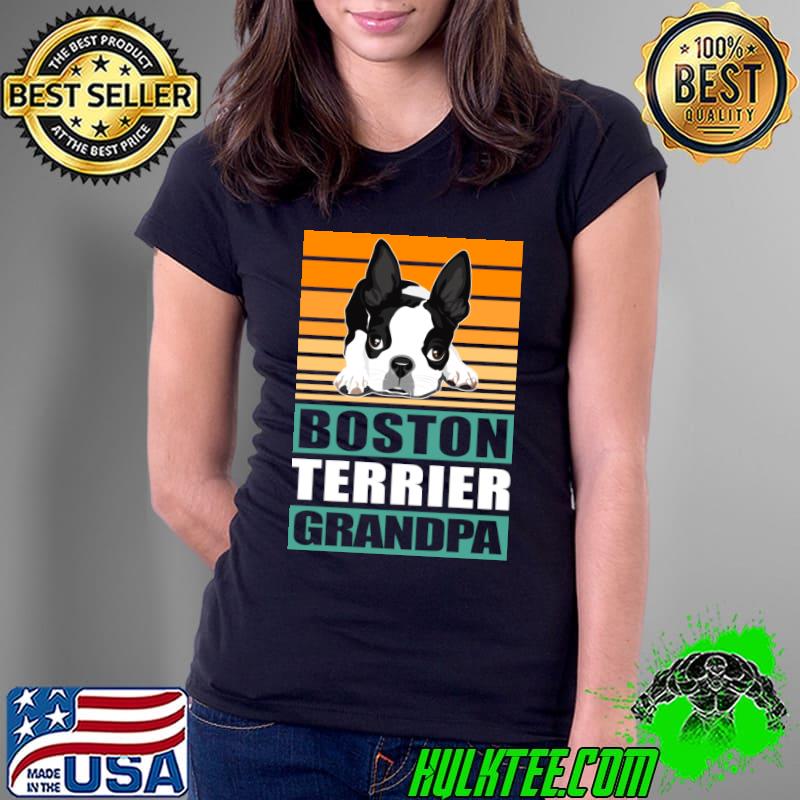 Boston Terrier Grandpa Dog vintage T-Shirt Ladies Tee Boston Terrier Grandpa Dog vintage T-Shirt Ladies Tee