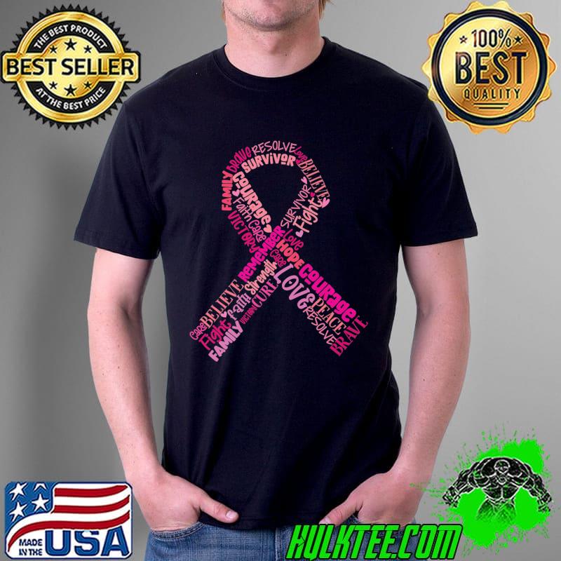 Breast Cancer Ribbon Word Cloud Recovery Premium T-Shirt Unisex Breast Cancer Ribbon Word Cloud Recovery Premium T-Shirt Unisex