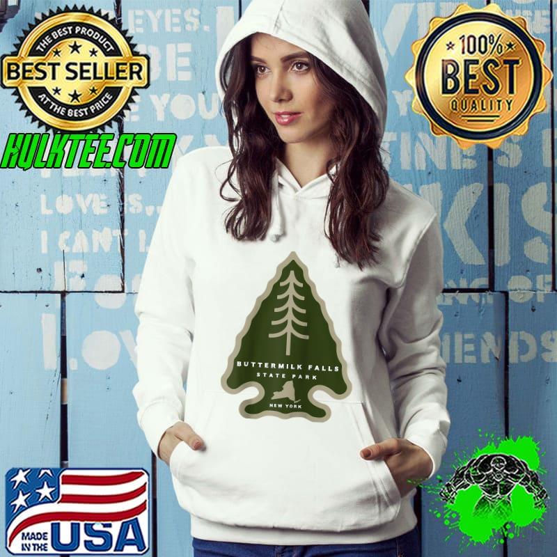 Buttermilk Falls State Park New York Forest NY Hiking Arrow Raglan Baseball T-shirt
