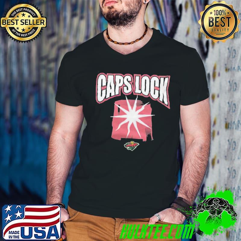 Caps lock Minnesota Wild logo s Guys V Neck Caps lock Minnesota Wild logo s Guys V Neck