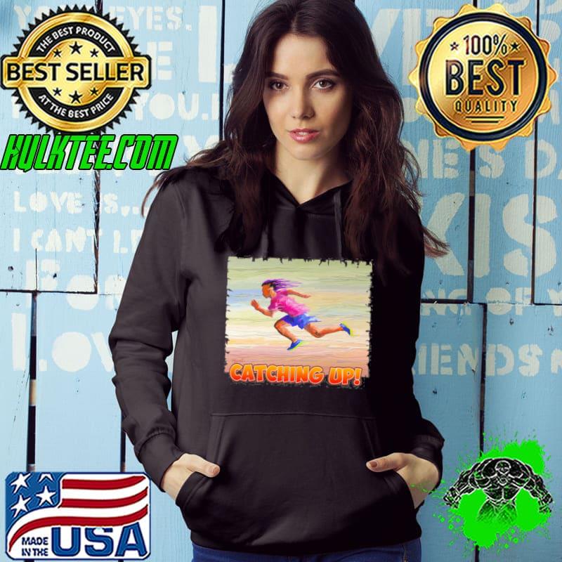 Catching up running watercolor shirt