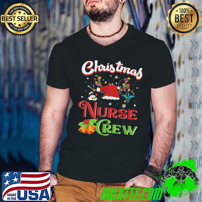 Christmas Nurse Crew Funny Reindeer Santa Hat Nurse Nursing Shirt Guys V Neck Christmas Nurse Crew Funny Reindeer Santa Hat Nurse Nursing Shirt Guys V Neck