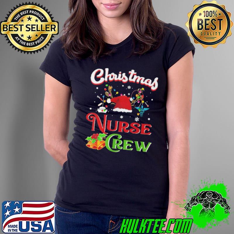 Christmas Nurse Crew Funny Reindeer Santa Hat Nurse Nursing Shirt Ladies Tee Christmas Nurse Crew Funny Reindeer Santa Hat Nurse Nursing Shirt Ladies Tee
