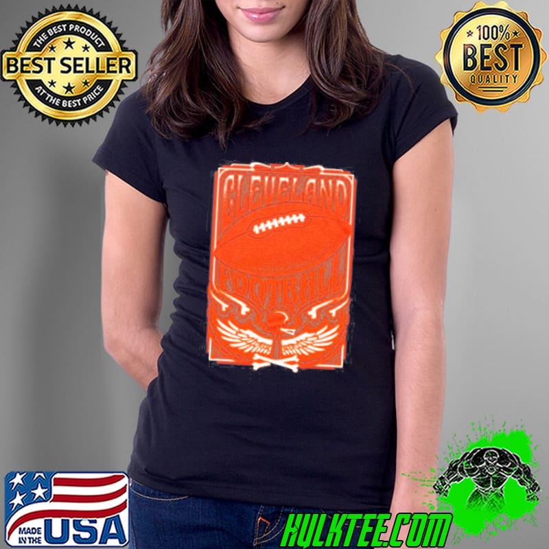 Cleveland Football Graphic Orange s Ladies Tee Cleveland Football Graphic Orange s Ladies Tee