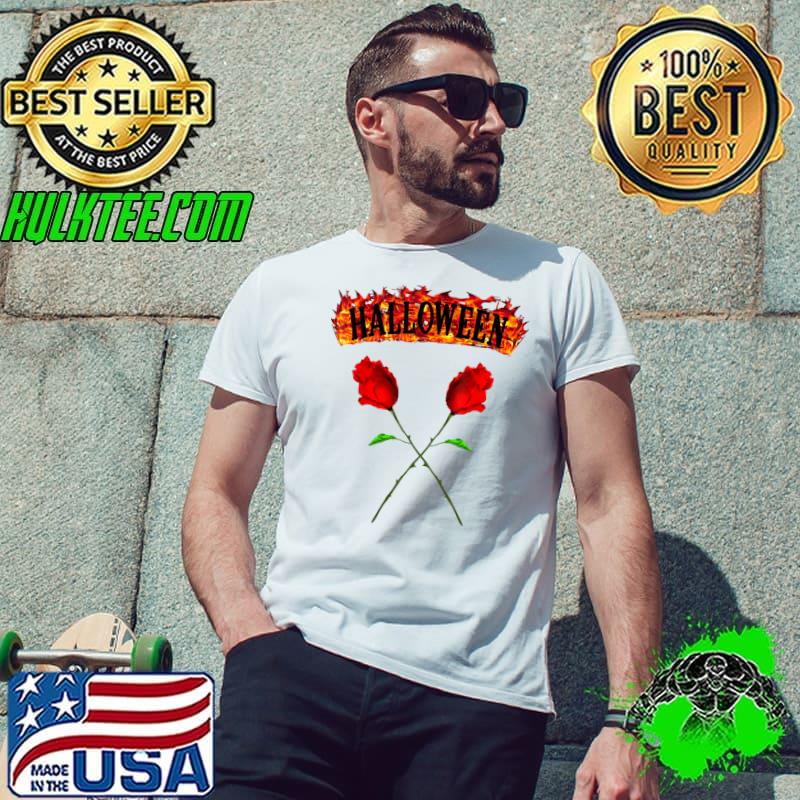 Cool Halloween outfit with roses and flames T-Shirt