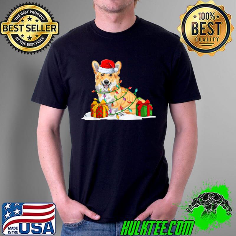 Corgi Santa Christmas Tree Lights Xmas Pajama Pet Dogs T Shirt Unisex Corgi Santa Christmas Tree Lights Xmas Pajama Pet Dogs T Shirt Unisex