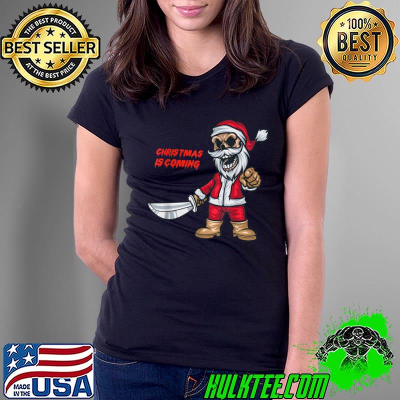 Creepy Santa Claus Holding A Pistol To Give Gifts Tshirt T Shirt Ladies Tee Creepy Santa Claus Holding A Pistol To Give Gifts Tshirt T Shirt Ladies Tee