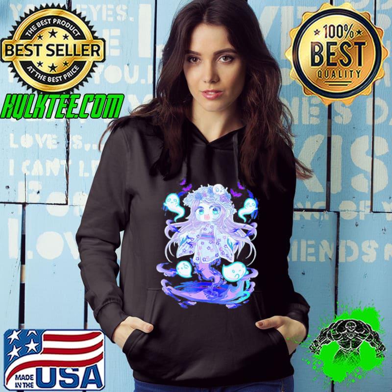Cute Kawaii Skull Bats Spirit Haunted Chibi Ghost Halloween shirt