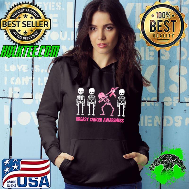 Dabbing Skeleton Pink Ribbon Breast Cancer Halloween T-Shirt Hoodie Dabbing Skeleton Pink Ribbon Breast Cancer Halloween T-Shirt Hoodie
