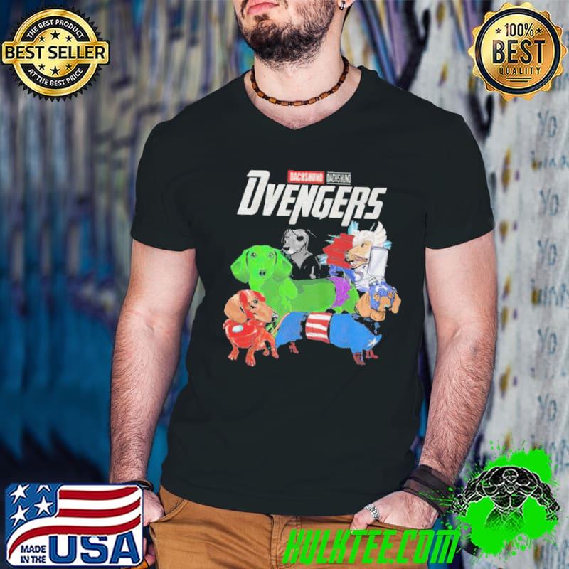 Dachshund dvengers captain america hulk back thor iron man s Guys V Neck Dachshund dvengers captain america hulk back thor iron man s Guys V Neck
