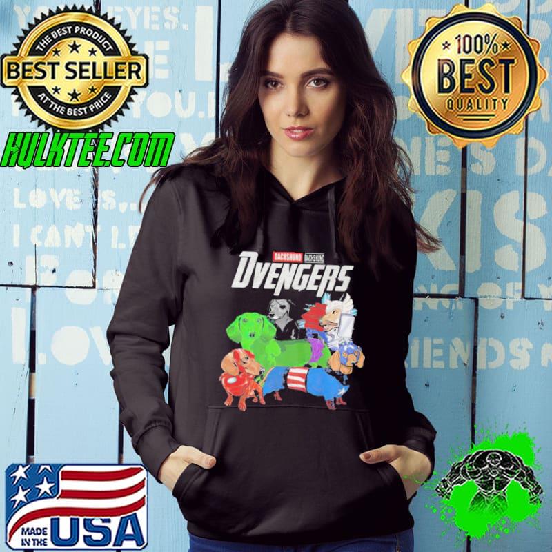 Dachshund dvengers captain america hulk back thor iron man shirt