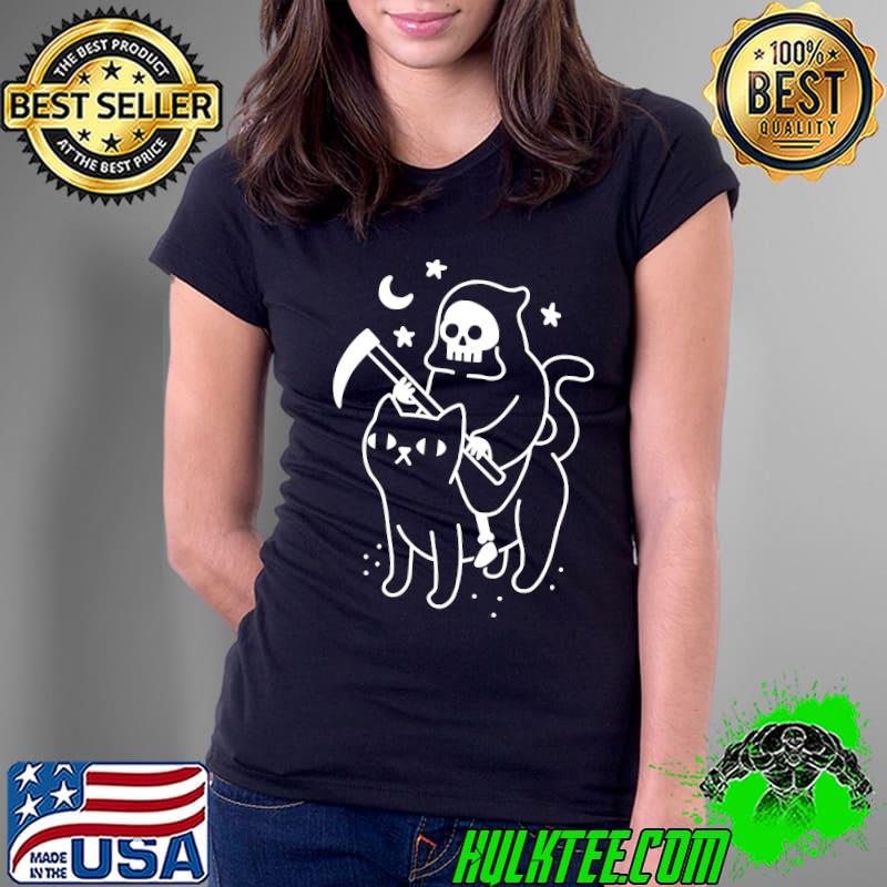 Death Rides A Black Cat Classic T-Shirt Ladies Tee Death Rides A Black Cat Classic T-Shirt Ladies Tee