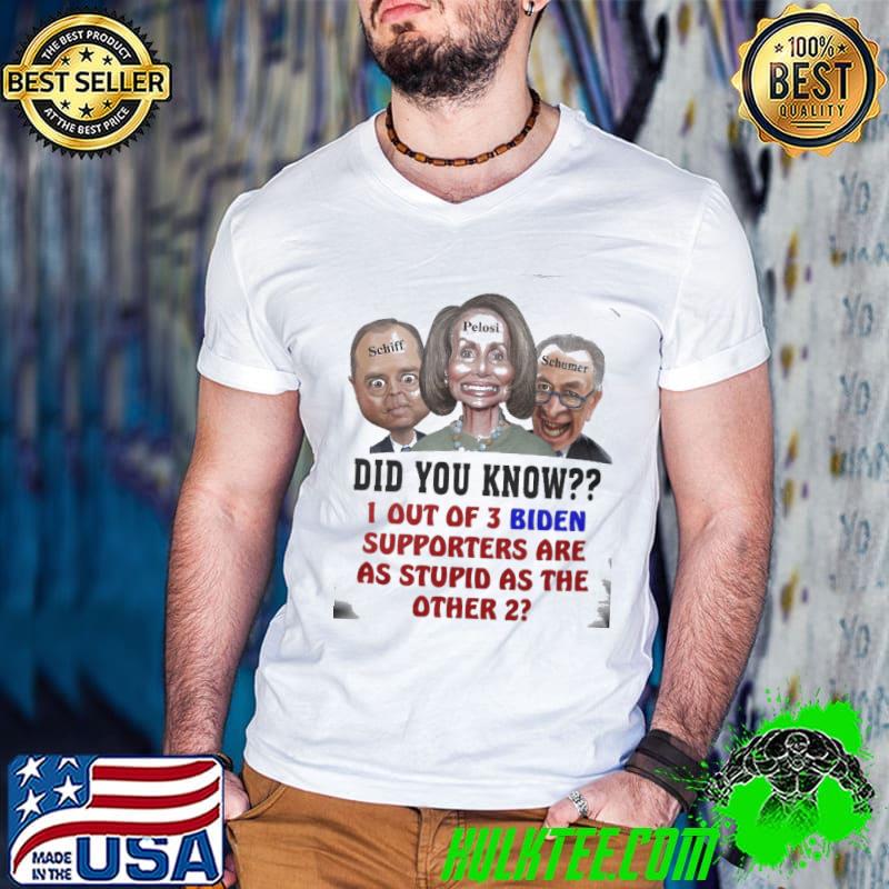 Did You Know I Out Of 3 Biden Supporters Are As Stupid As The Other 2 Shirt Guys V Neck Did You Know I Out Of 3 Biden Supporters Are As Stupid As The Other 2 Shirt Guys V Neck