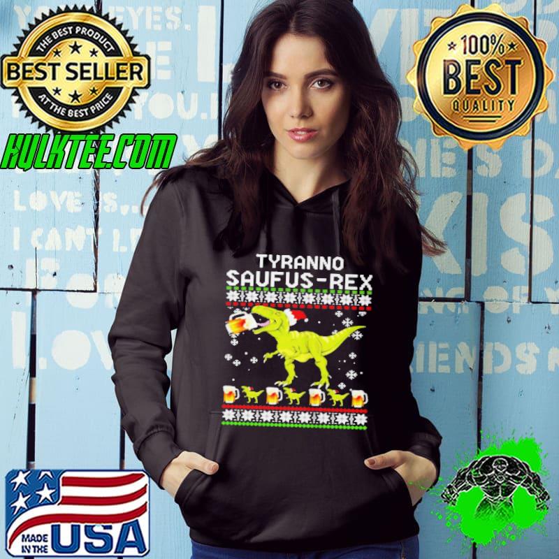 DINOSAUR BEER TYRANNO SAUFUS-RES CHRISTMAS SHIRT