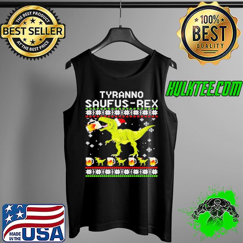 DINOSAUR BEER TYRANNO SAUFUS-RES CHRISTMAS SHIRT Tank Top DINOSAUR BEER TYRANNO SAUFUS-RES CHRISTMAS SHIRT Tank Top