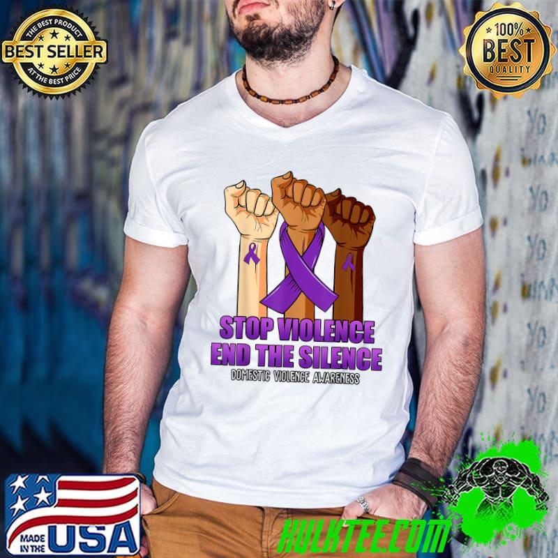 Domestic Violence Awareness Stop Violence End Silence Hand T-Shirt Guys V Neck Domestic Violence Awareness Stop Violence End Silence Hand T-Shirt Guys V Neck