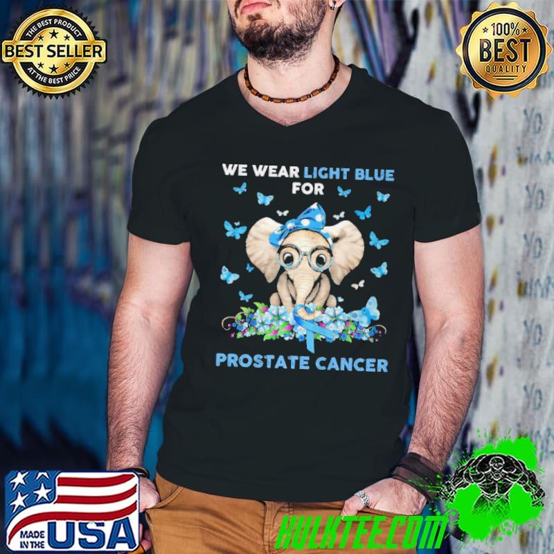 ELEPHANT WE WEAR LIGHT BLUE FOR PROSTATE CANCER SHIRT Guys V Neck ELEPHANT WE WEAR LIGHT BLUE FOR PROSTATE CANCER SHIRT Guys V Neck