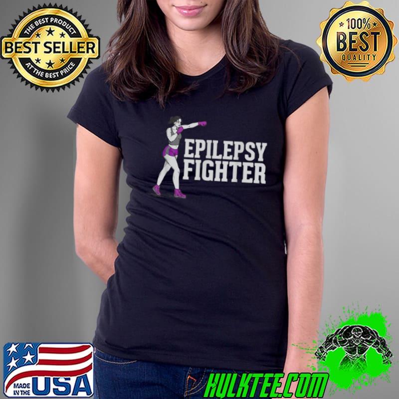 Epilepsy Fighter Support Awareness Warrior Purple Gloves T Shirt Ladies Tee Epilepsy Fighter Support Awareness Warrior Purple Gloves T Shirt Ladies Tee