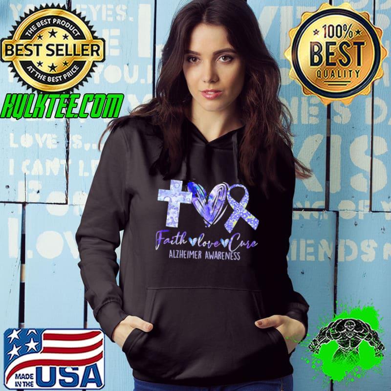 Faith Love Cure Alzheimer's Awareness Shirt Hoodie Faith Love Cure Alzheimer's Awareness Shirt Hoodie