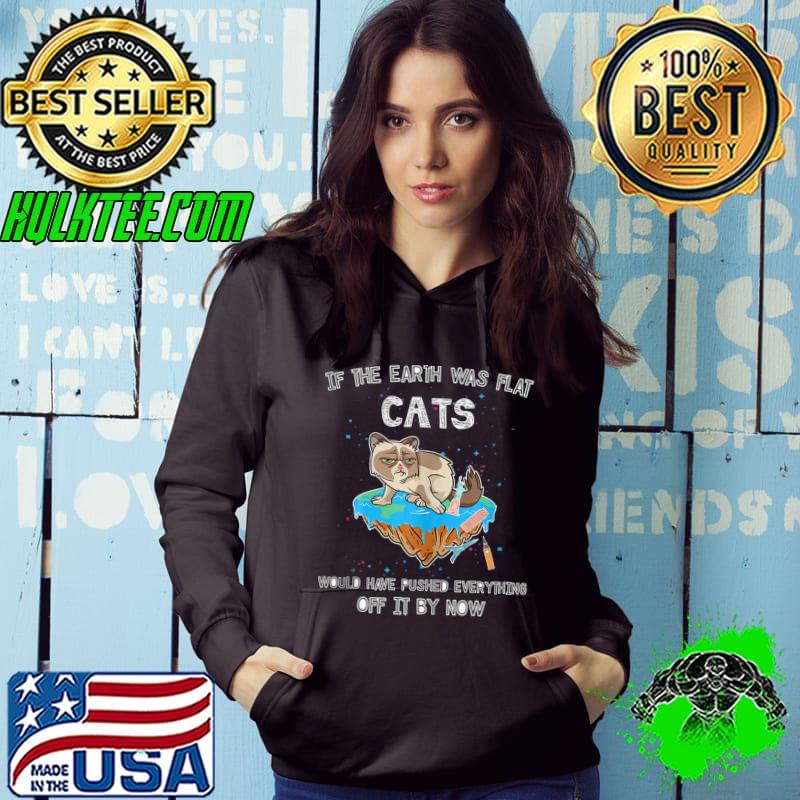 Flat Earth-Cat Funny Kitten Universe Space Sci Fi Science T-shirt