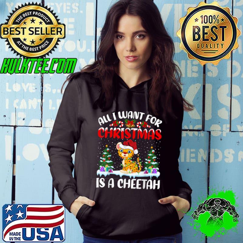 Funny Santa Hat All I Want For Christmas Is A Cheetah T Shirt