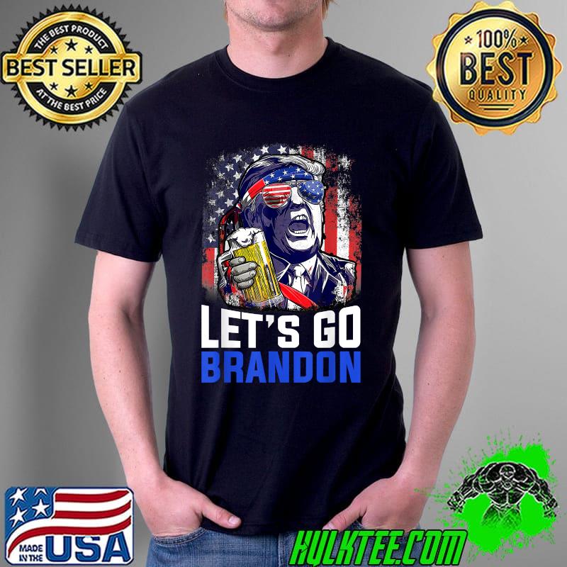 Funny Trump Drinking Beer Let's Go Brandon Conservative Anti T-Shirt Unisex Funny Trump Drinking Beer Let's Go Brandon Conservative Anti T-Shirt Unisex