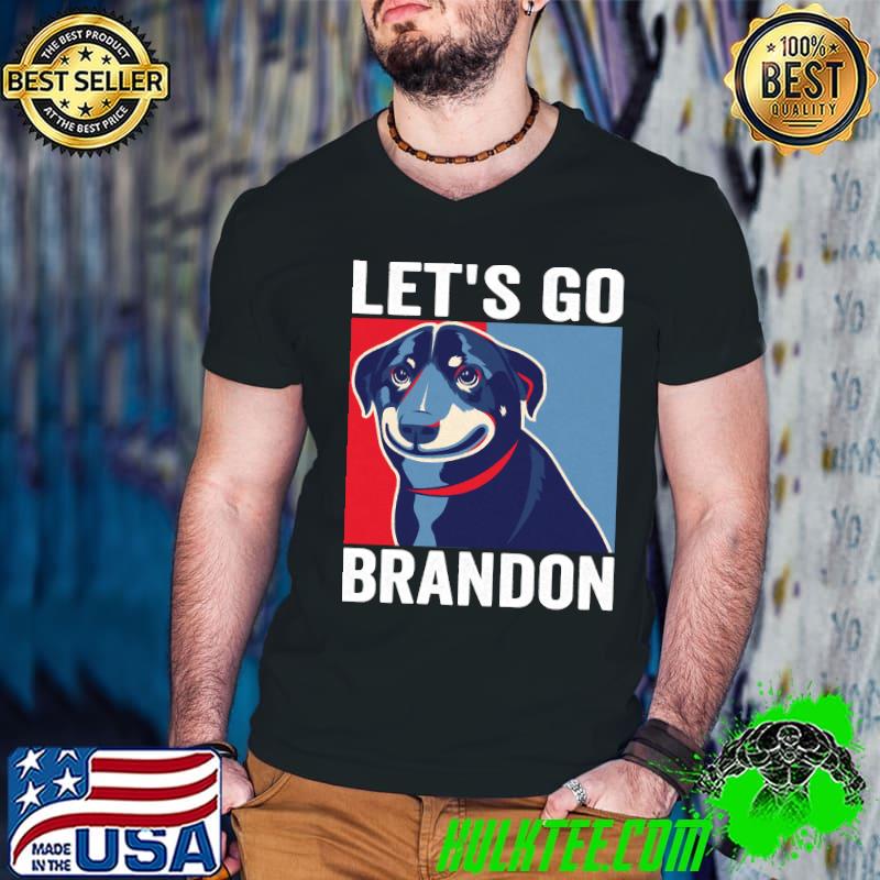 Funny Vintage Smiling Dog Let's Go Brandon Meme T-shirt