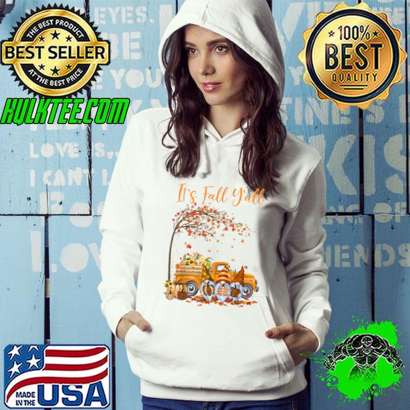 Gnomes It's Fall Y'all Pumpkins Truck Fall Thanksgiving T-Shirt