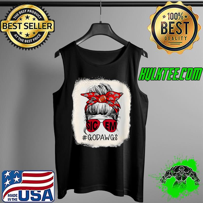 Go Dawgs SIC-EM Georgia Football Fans Sports Lovers Bleached T-Shirt Tank Top Go Dawgs SIC-EM Georgia Football Fans Sports Lovers Bleached T-Shirt Tank Top