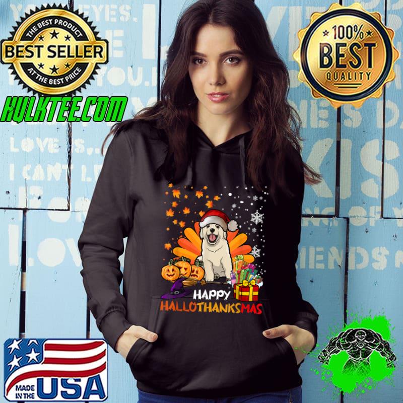 Golden Lover Halloween Christmas Happy Hallothanksmas T-Shirt