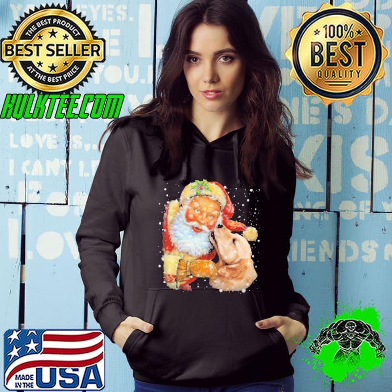 Golden Retriever Lick Santa Christmas Shirt