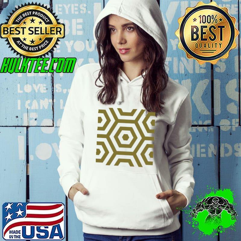 Golden yellow and white color hexagon shape repeat pattern by ADDUP. Classic T-Shirt