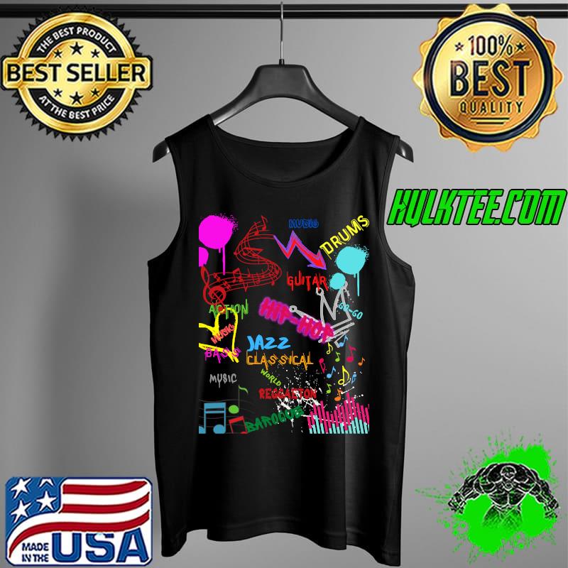 Graffiti Music drums hip-hop T-Shirt Tank Top Graffiti Music drums hip-hop T-Shirt Tank Top