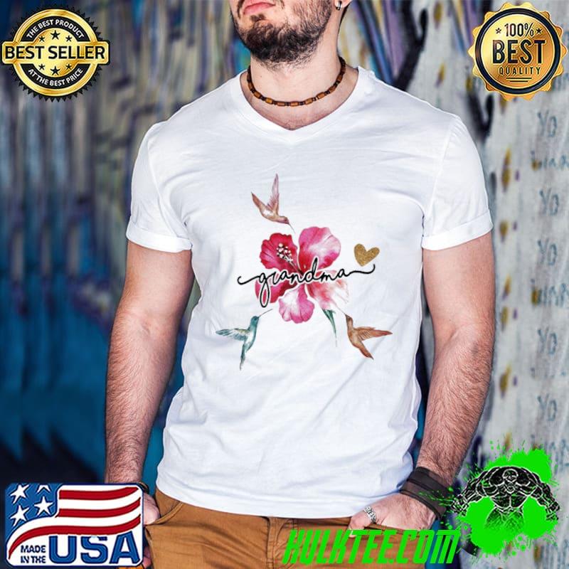 Grandma Flower Humingbird Shirt