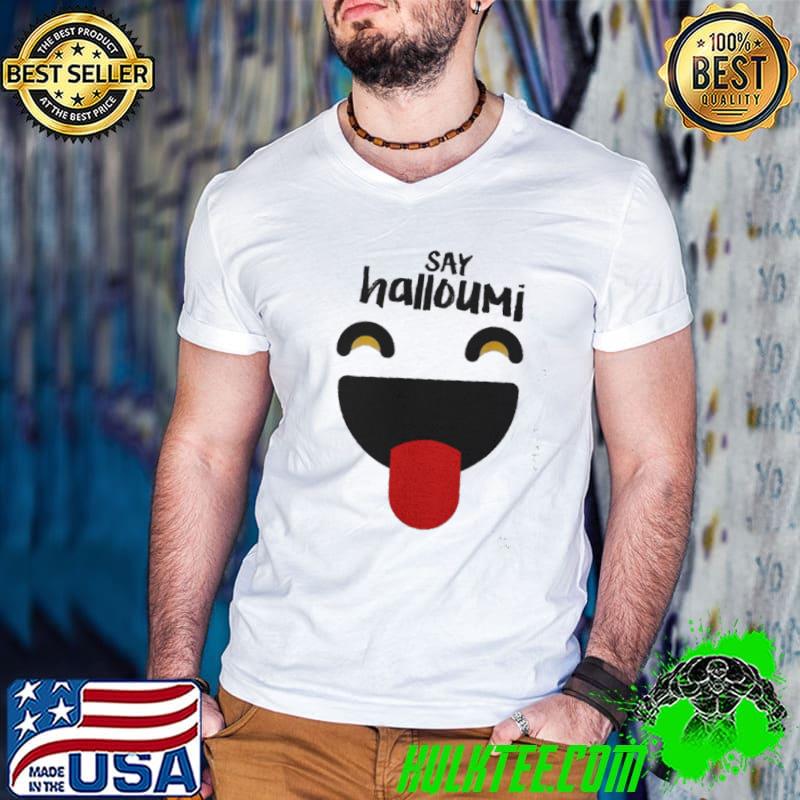 Halloumi Greek Cyprus happy Shirt Guys V Neck Halloumi Greek Cyprus happy Shirt Guys V Neck