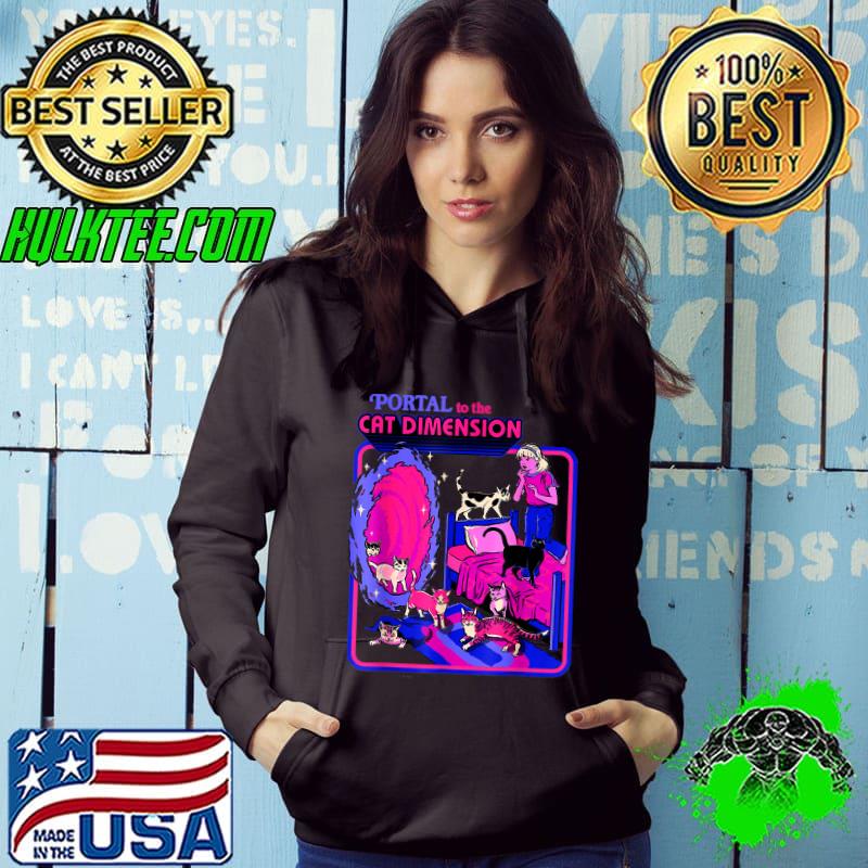 Halloween Retro Portal To The Cat Dimension Funny Cat T-Shirt