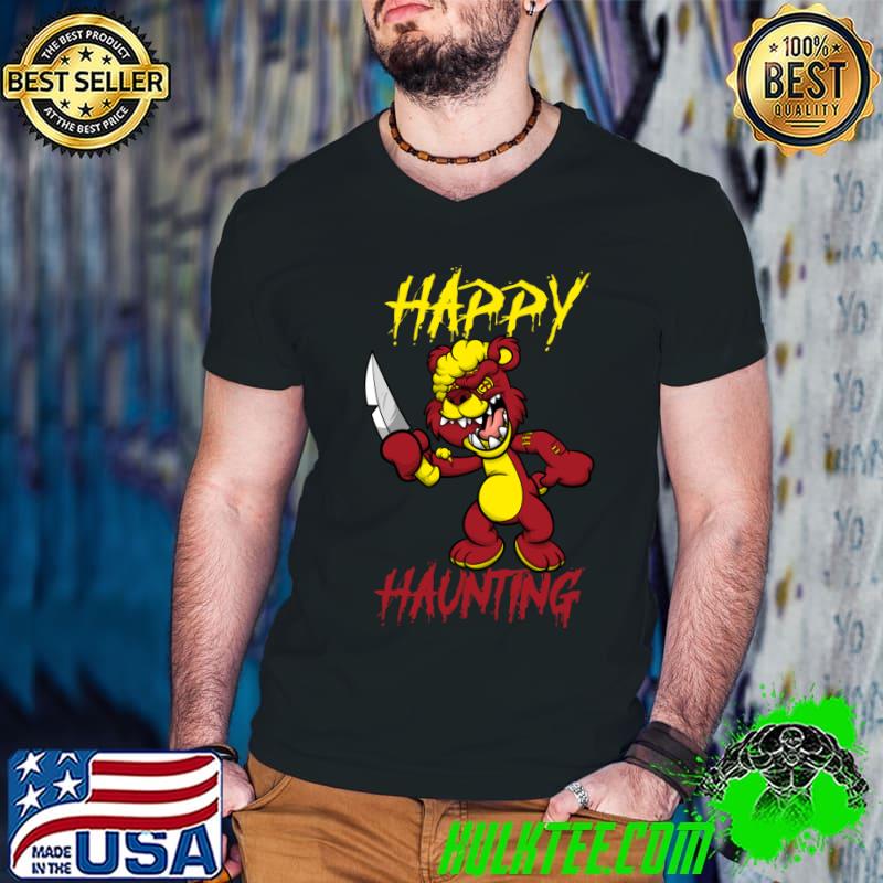 Happy Haunting Horror Teddy Bear with Knife Classic T-Shirt