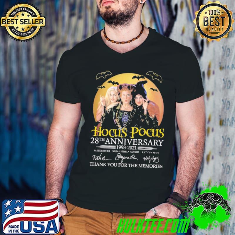 Hocus Pocus 28th Anniversary 1993-2021 Thank You For The Memories Signature Wicth Shirt