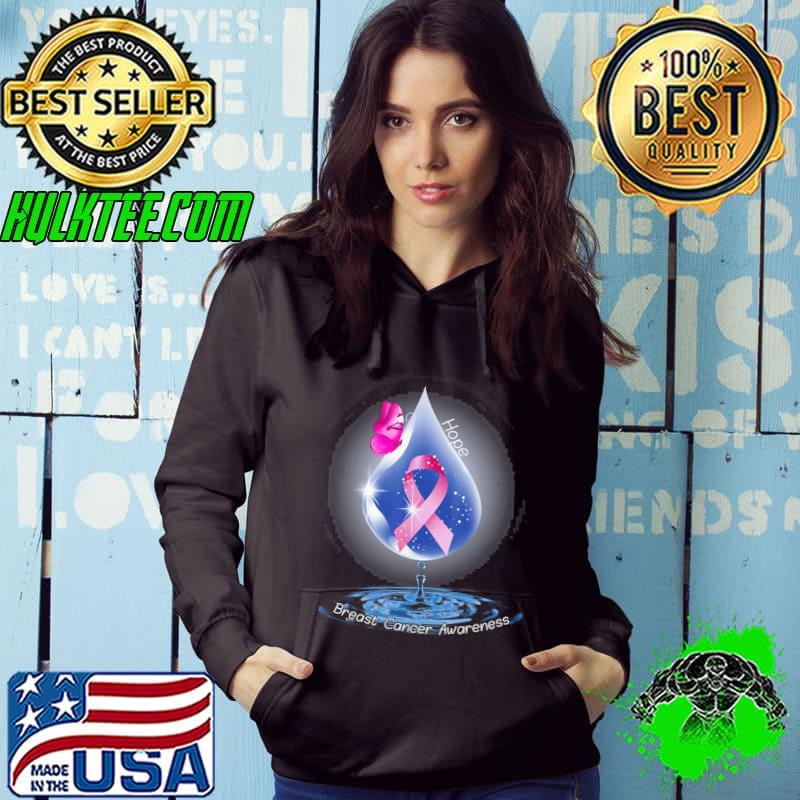 Hope water butterfly breast cancer awareness shirt