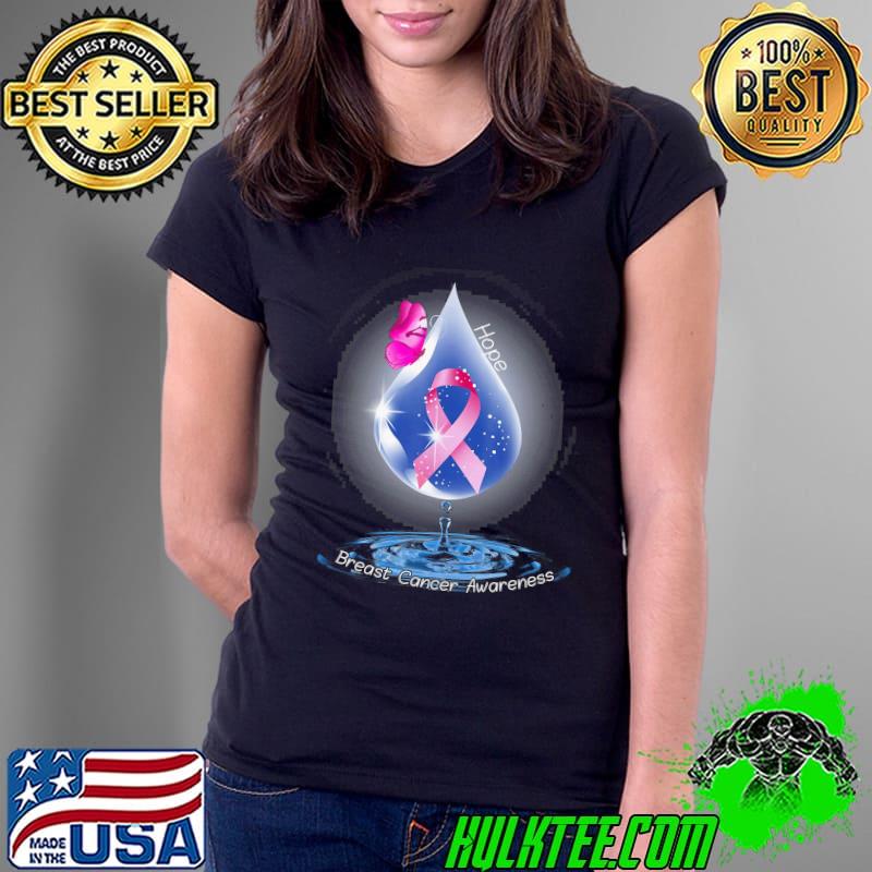 Hope water butterfly breast cancer awareness s Ladies Tee Hope water butterfly breast cancer awareness s Ladies Tee