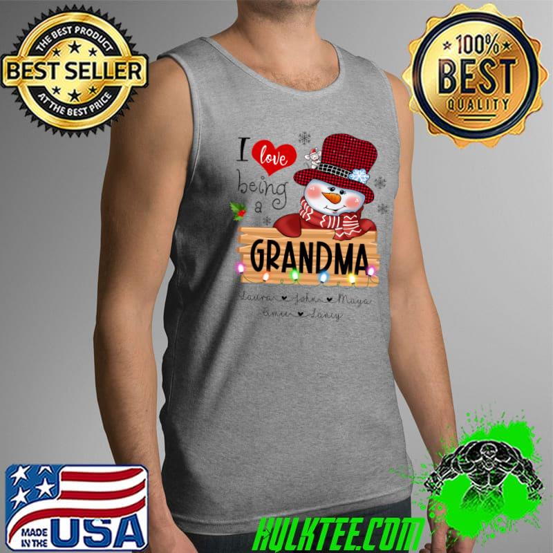 I Love Being A Grandma Snowman Buffalo Plaid Merry Christmas T-s Tank Top I Love Being A Grandma Snowman Buffalo Plaid Merry Christmas T-s Tank Top