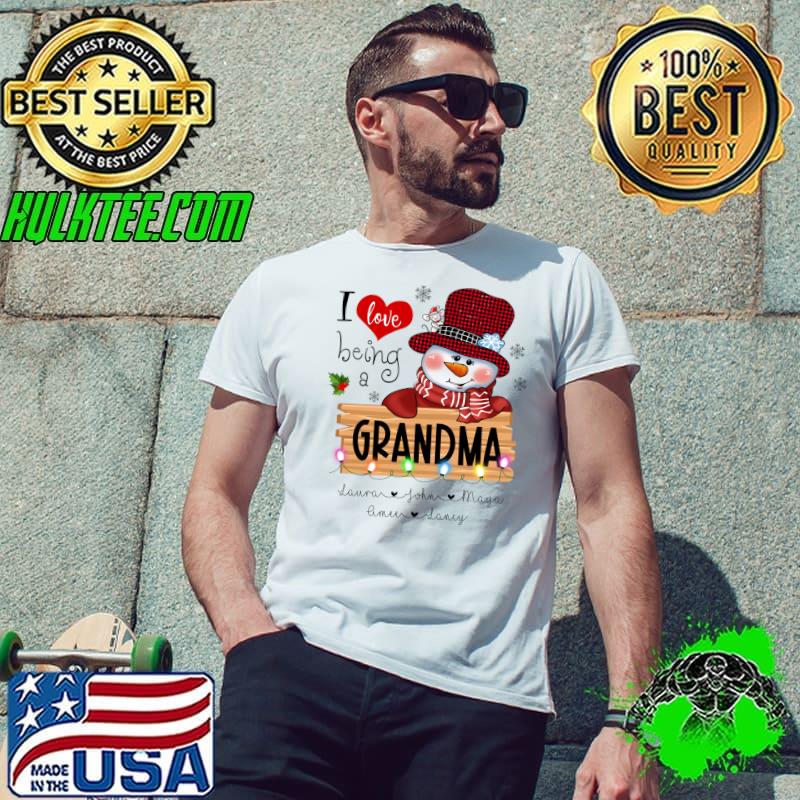 I Love Being A Grandma Snowman Buffalo Plaid Merry Christmas T-s Unisex I Love Being A Grandma Snowman Buffalo Plaid Merry Christmas T-s Unisex