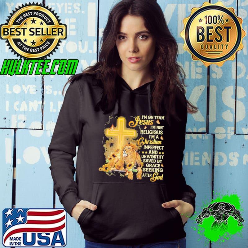 I'm On Team Jesus I'm Not Religious I'm a Christian Lion Sunflower Shirt
