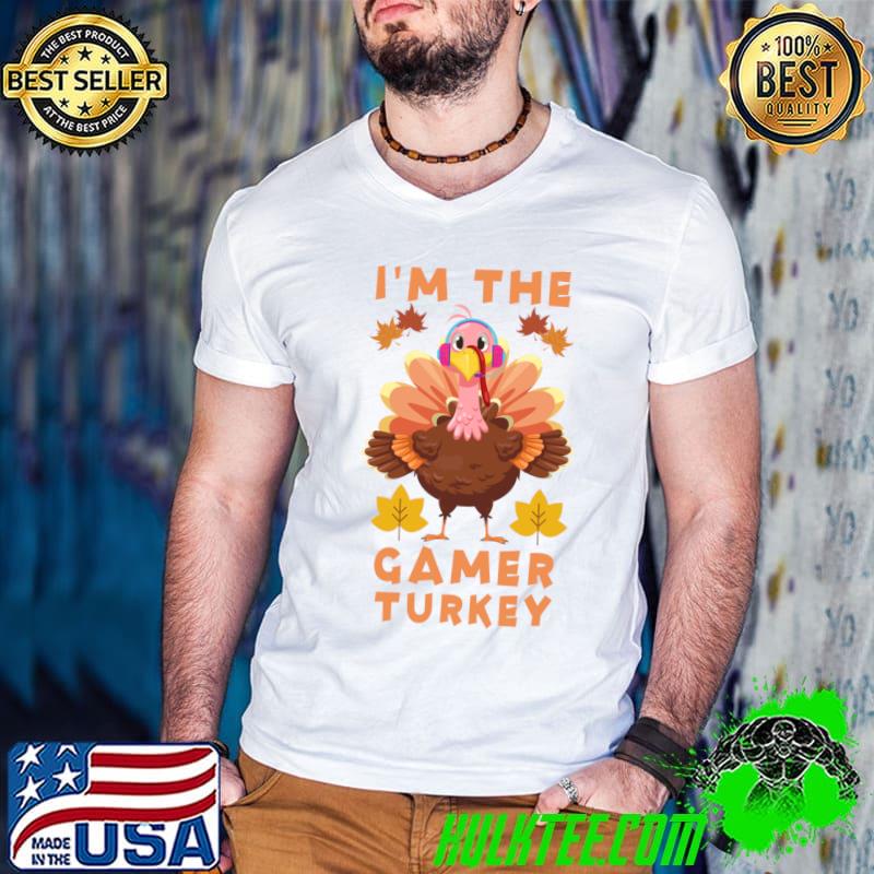 I'm the Gamer Turkey Funny Thanksgiving Costume Gaming T-s Guys V Neck I'm the Gamer Turkey Funny Thanksgiving Costume Gaming T-s Guys V Neck