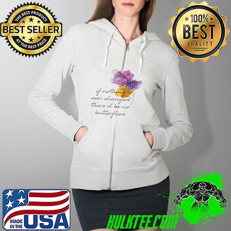 if nothing ever changed there&x27;d be no butterflies Fitted Scoop T-Shirt Full Zip Hooded if nothing ever changed there&x27;d be no butterflies Fitted Scoop T-Shirt Full Zip Hooded