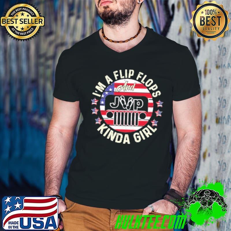 Im a flip flops and jeep kinda girl american flag 4th of july independence s Guys V Neck Im a flip flops and jeep kinda girl american flag 4th of july independence s Guys V Neck