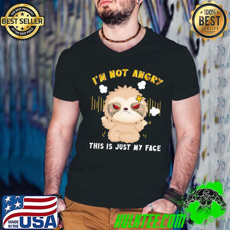I'm Not Angry This Is Just My Face Sloth Shirt Guys V Neck I'm Not Angry This Is Just My Face Sloth Shirt Guys V Neck