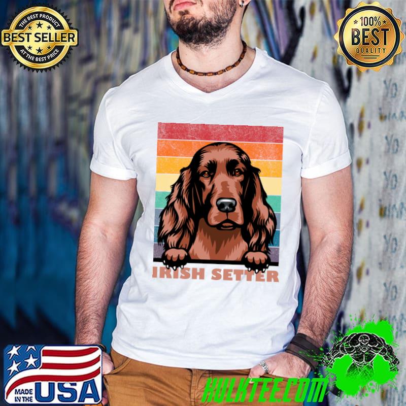 Irish Setter distressed retro sunset dog face vintage T-Shirt
