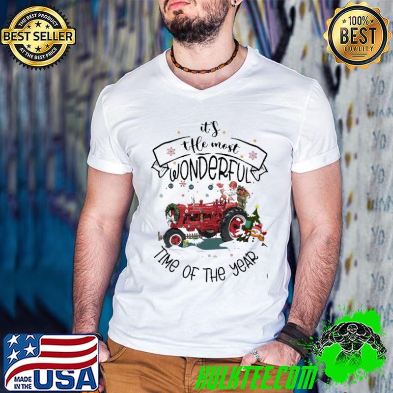 It's The Most Wonderful Time Of The Year Santa Tractor Farm Christmas shirt